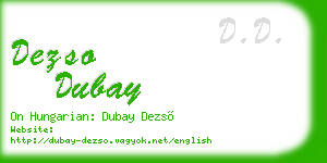 dezso dubay business card